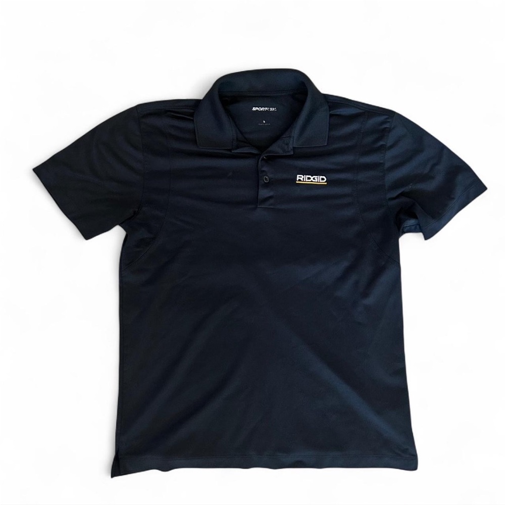 Black Sporttek Rigid polo shirt with embroidered logo Men’s Size L